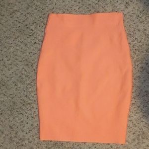 NWTWOW Couture Neon coral peach bandage skirt sz l